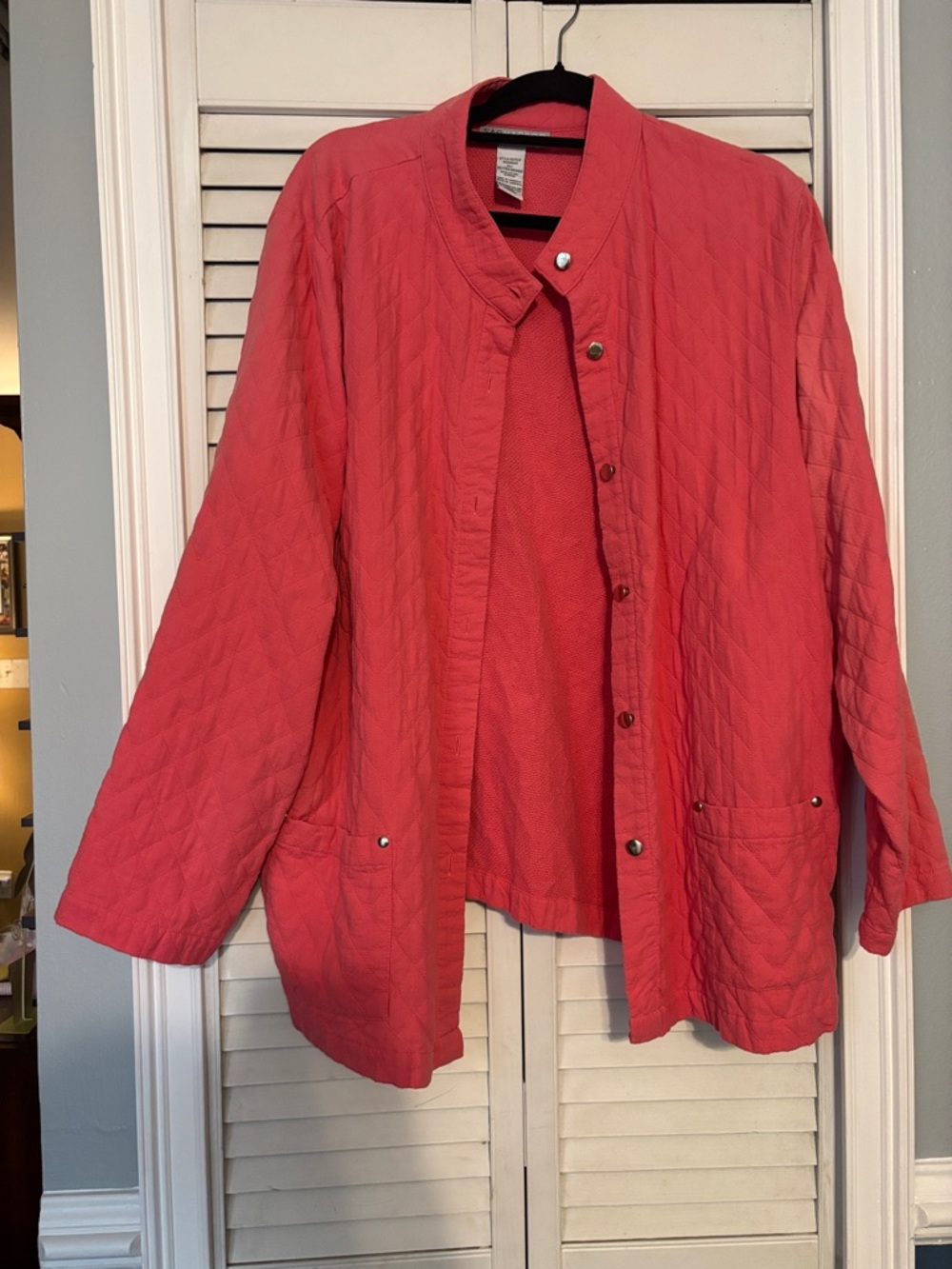Sag Harbor Coral Quilted Snap-Front Jacket